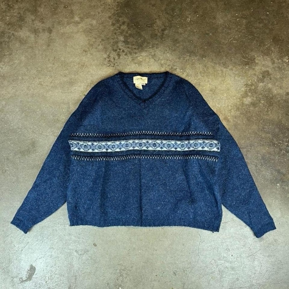 Eddie Bauer blue wool sweater Women's Size XL